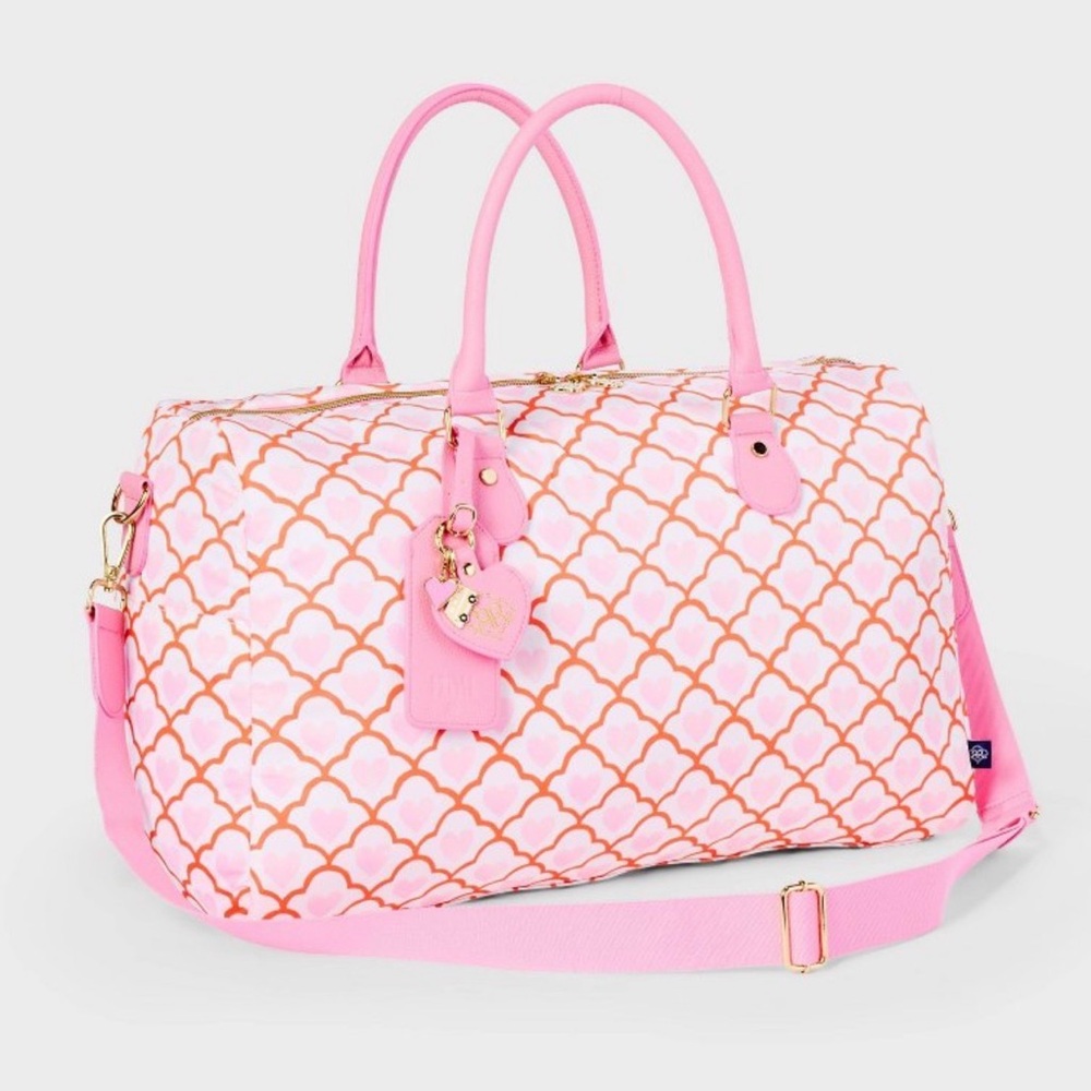 Roller Rabbit x Target Pink Geo Hearts Duffel